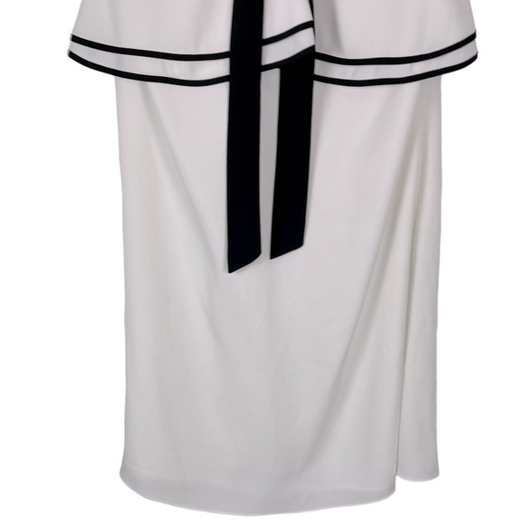 CECE CHARLOTTE WHITE BLACK RUFFLE BUST BOW LOLITA COCKTAIL MINI DRESS - Picture 5 of 13